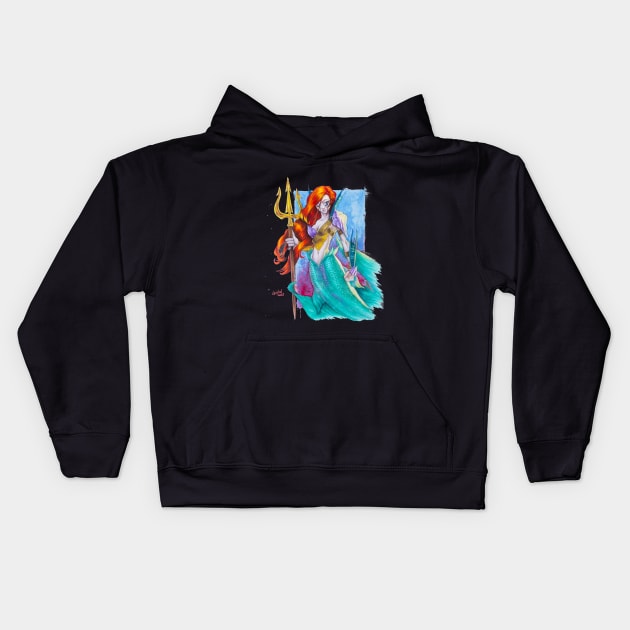 The Evil Mermaid Kids Hoodie by gavinmichelliart